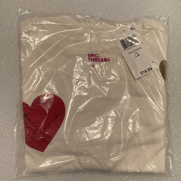 ❤️ 2/$25* ❤️ NWT - Girls Long Sleeve Heart & Star Design Crop Top - Sz L - Picture 3 of 11